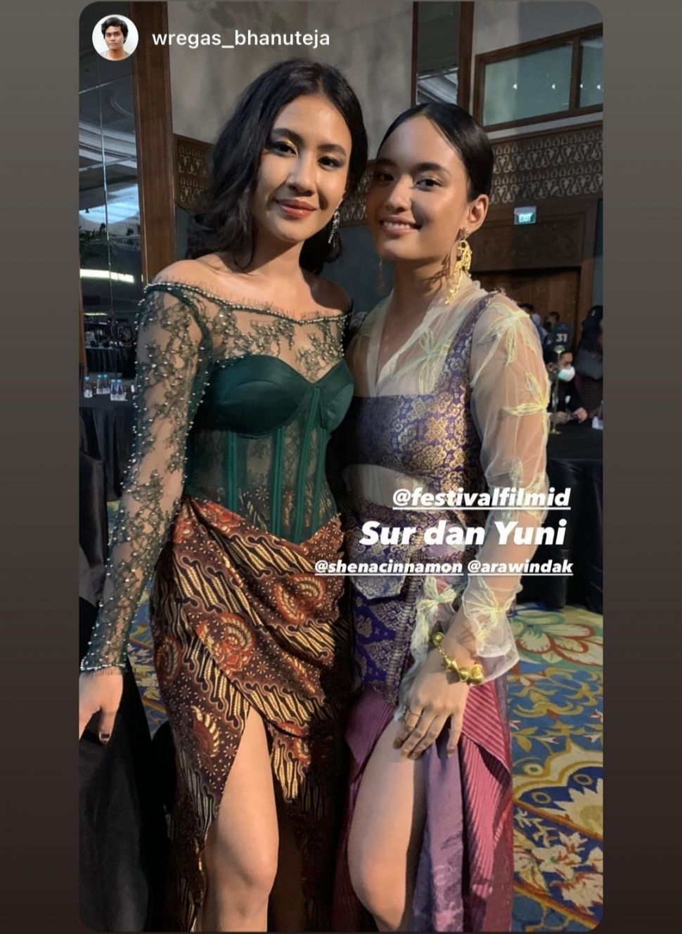 Shenina Cinnamon saat malam FFI 2021. (Dok: Instagram/WregasBhanuteja)