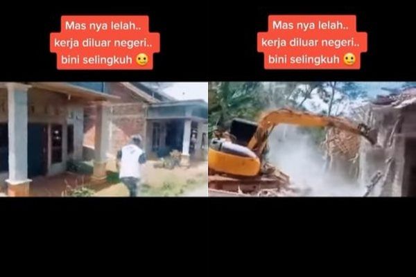 Viral Suami Ngamuk Hancurkan Rumah Gegara Istri Selingkuh. (Instagram/@say.viideo)