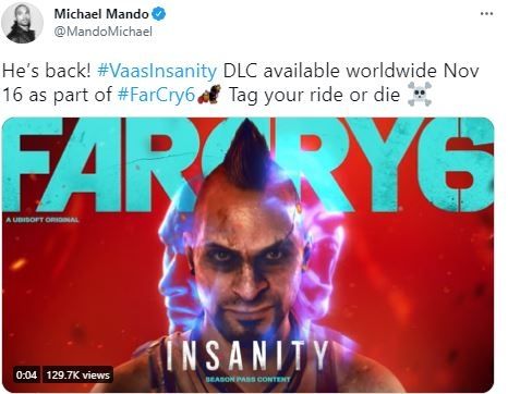 DLC anyar siap datang ke Far Cry 6. (Twitter)