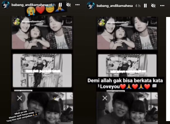 Andika eks Kangen Band dapat ucapan ultah pertama kali dari anak gadisnya. (Instagram/@babang_andikamahesa)