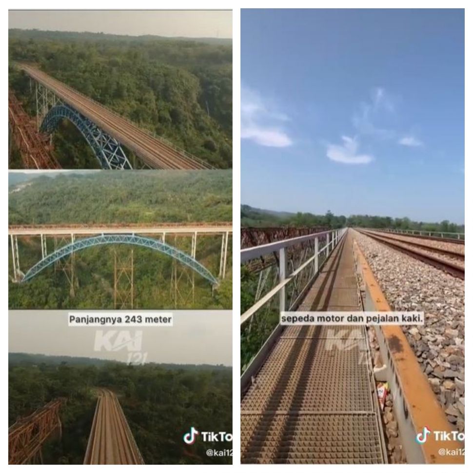 Jembatan kereta tertinggi se-Indonesia (TikTok @kai121_)