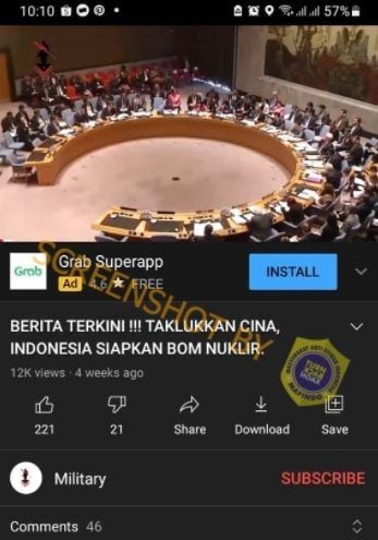 CEK FAKTA Video Indonesia Siapkan Bom Nuklir Untuk Hancurkan China. (Turnbackhoax.id)