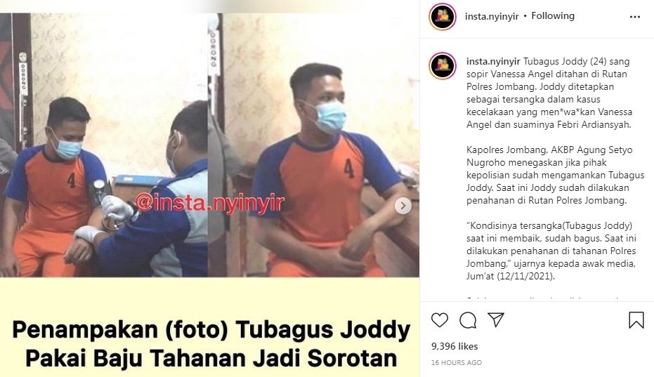 Penampakan sopir Vanessa Angel, Tubagus Joddy. 