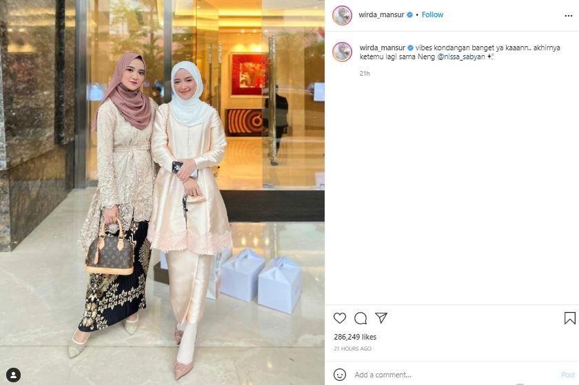 Wirda Mansur dan Nissa Sabyan (instagram.com)