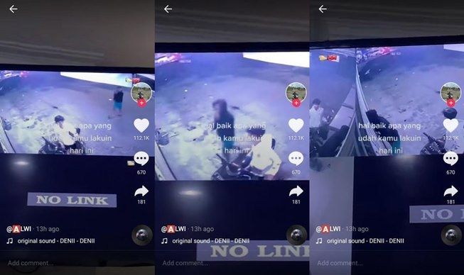 Aksi tak terduga pengamen terekam CCTV. (TikTok/@mfalwi21)