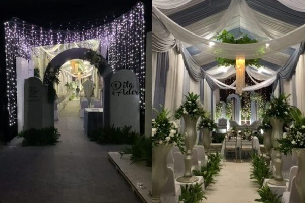 Viral Dekorasi Pernikahan di Gang Sempit 4x40 Meter. (TikTok)