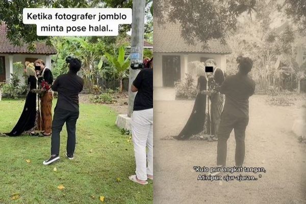 Viral Momen Fotografer Jomblo Minta Pengantin Pose Halal. (TikTok)