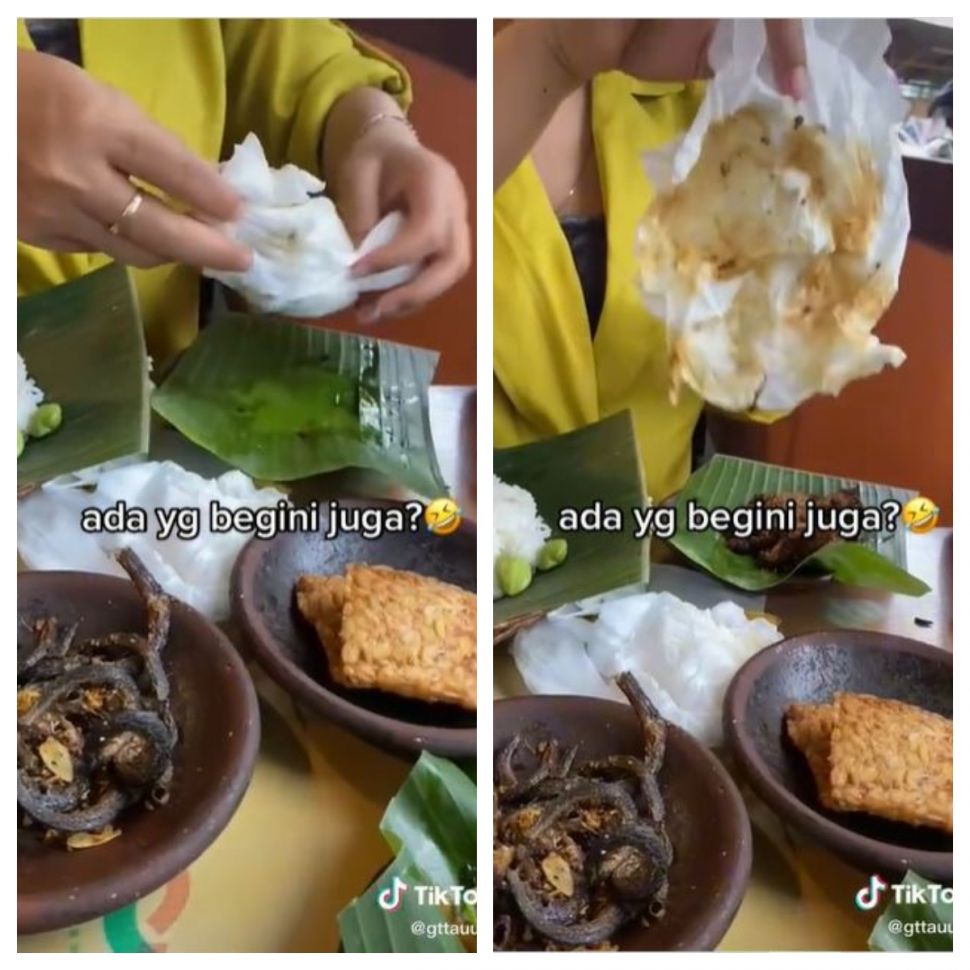 Peras minyak pada makanan (TikTok @gttauuyy)