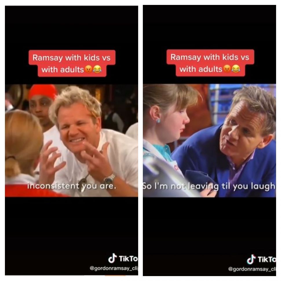 Gordon Ramsay pada peserta anak dan dewasa (TikTok @gordonramsay_clips)