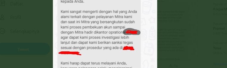 permintaan maaf perusahaan ojol atas adanya dugaan pelecehan seksual yang dilakukan driver ojol