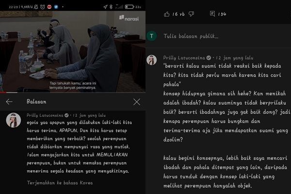 Prilly Latuconsina Kritik Video Mentoring Poligami Oleh Kiai Beranak 20. (Twitter/@tubirfess)