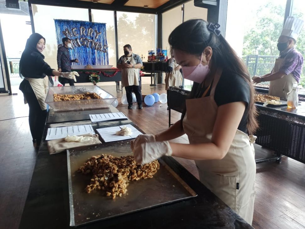 Ritual mixing cake di Sheraton Mustika Yogyakarta (Suara/Hiromi)