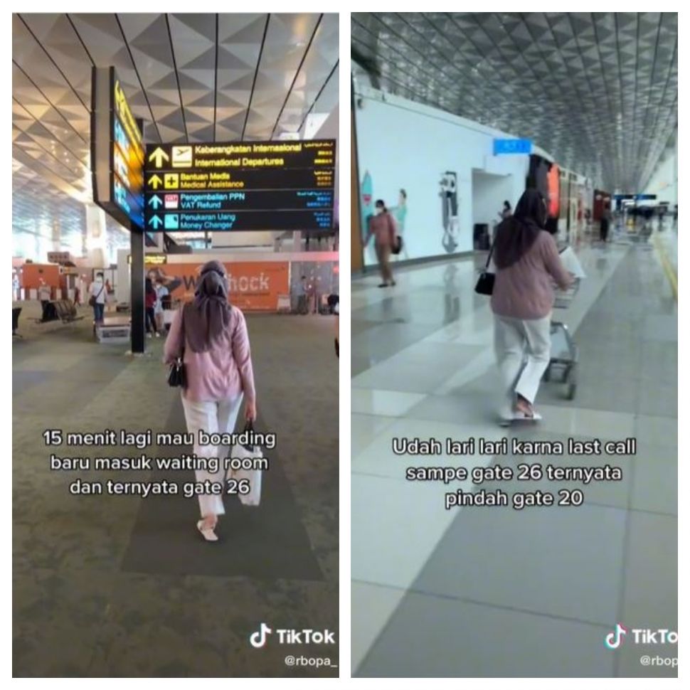 Buru-buru lari di bandara (TikTok @rbopa_)