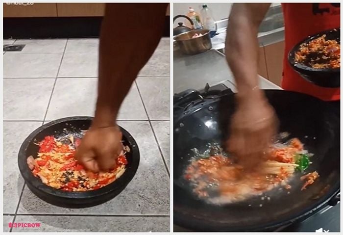 Aksi Lelaki Masak Bak Main Debus. (TikTok)