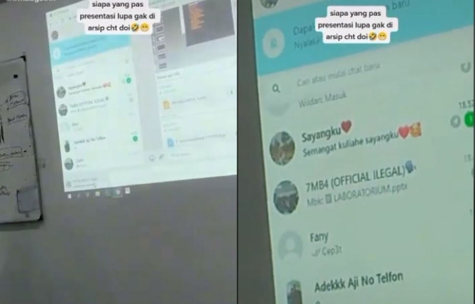Presentasi Chat Pacar Terpampang di Proyektor, Warganet: Malunya Enggak  Nanggung - Berita Hits