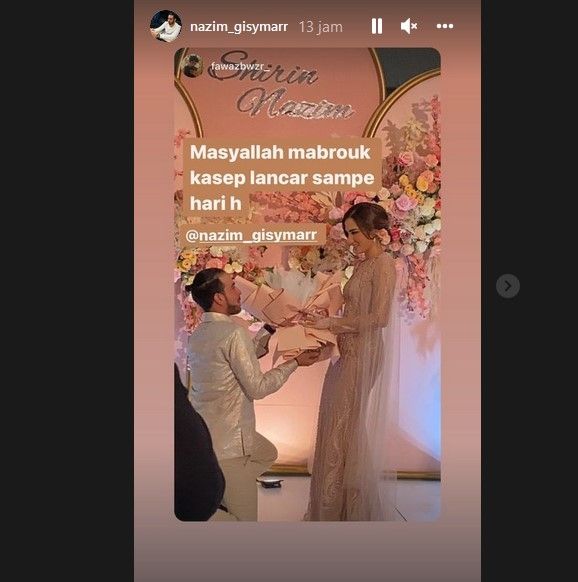 Shirin Shafira bertunangan dengan Nazim Gisymar. [Instagram]