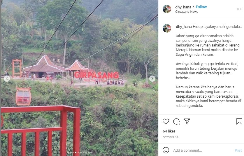 Gondola Girpasang Klaten. (Instagram/@dhy_hana)