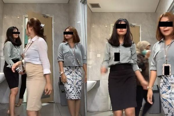 Viral Tiga Karyawan Wanita Salting Tertangkap Basah Lakukan Ini di Toilet. (TikTok)