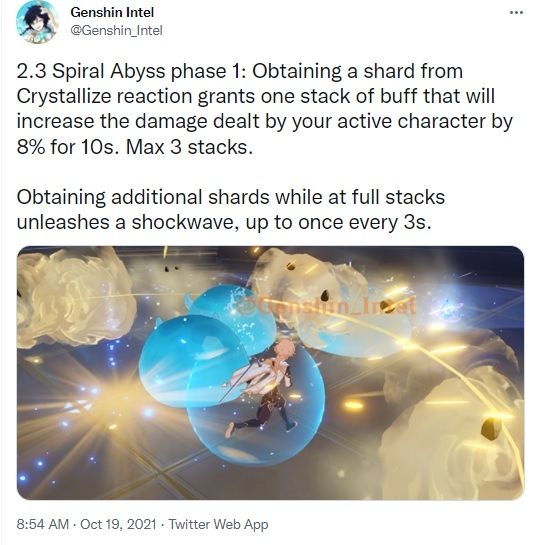 Karakter Genshin Impact Terbaik untuk Spiral Abyss Patch 2.3 fase 1. [Twitter]