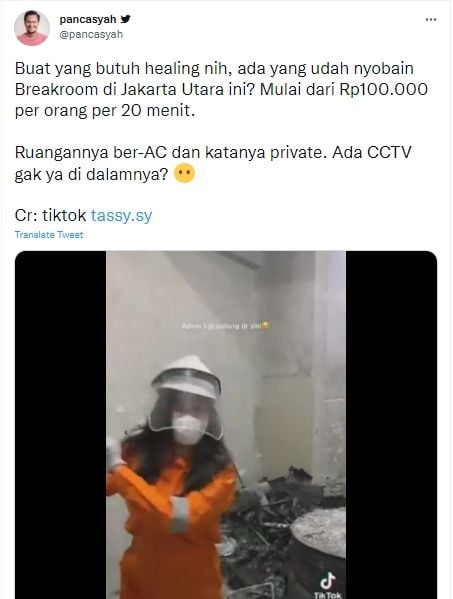 Breakroom di Jakarta Utara. (Twitter/@pancasyah)