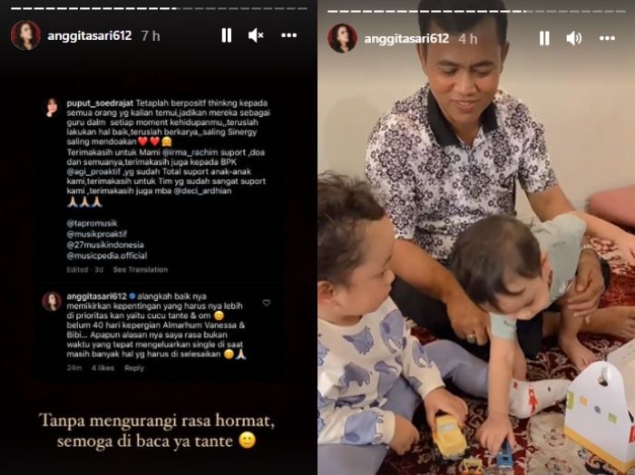 Anggita Sari kritik ibu sambung Vanessa Angel. (Instagram/@anggitasari612)