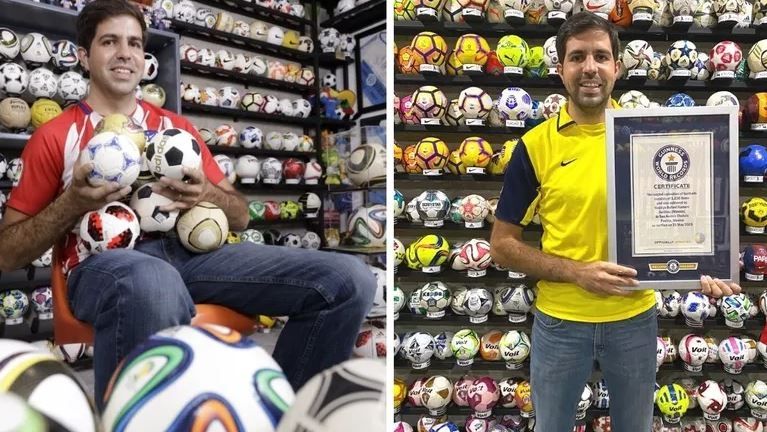 Pria koleksi ribuan bola sepak. (Guiness World Record)