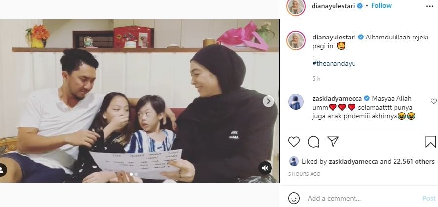 Dian Ayu Lestari, istri Omesh hamil anak ketiga. (Instagram)