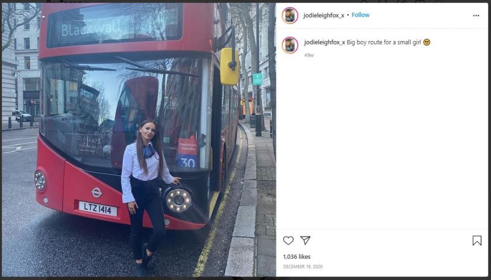 Curhat Wanita 5 Tahun Jadi Sopir Bus (instagram.com/jodieleighfox_x)