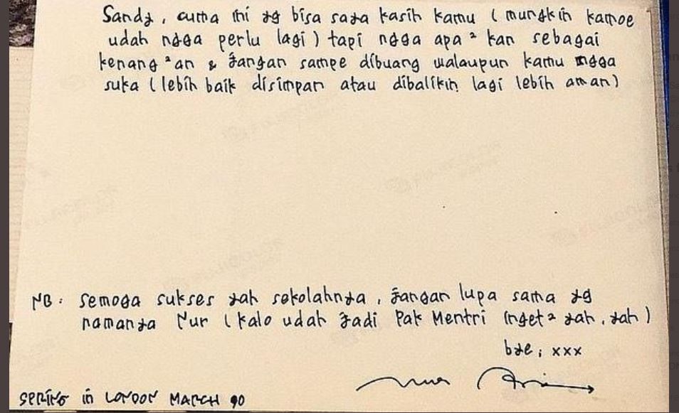  Surat Cinta Sandiaga Uno dari Istri saat LDR (twitter.com/sandiuno)