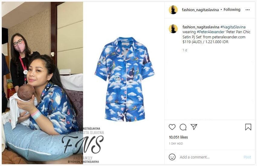 Piama Nagita Slavina setelah Melahirkan (instagram.com/fashion_nagitaslavina)
