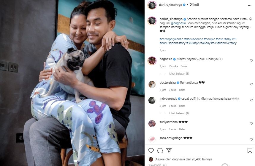 Kemesraan Darius Sinathrya dan Donna Agnesia (instagram.com)