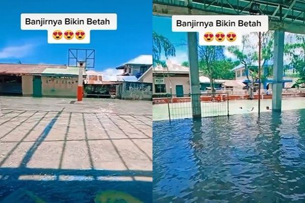 Viral Bencana Banjir di daerah Indonesia Ini Malah Bikin Takjub. (TikTok)