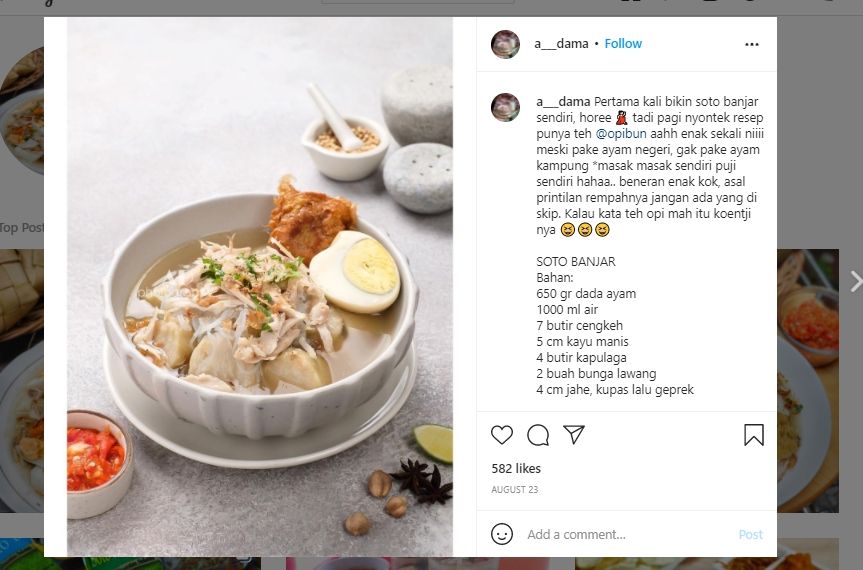 Soto Banjar khas Banjarmasin. (Instagram/@a___dama)