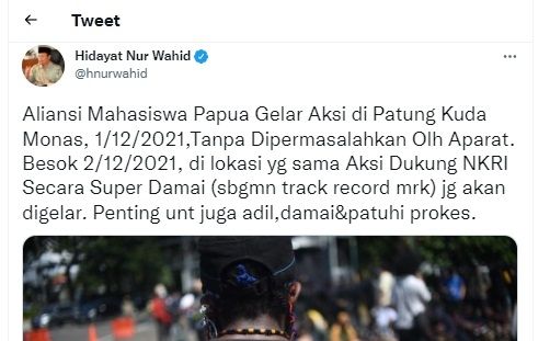 Cuitan Hidayat Nur Wahid (twitter.com/hnurwahid)