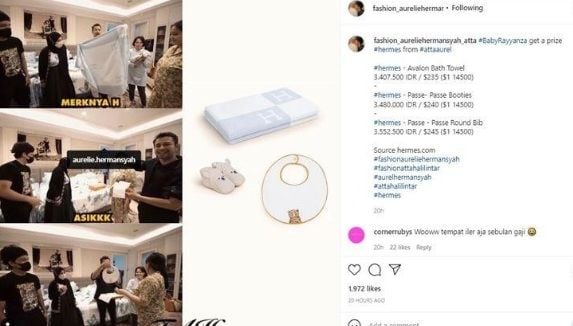 Rincian harga kado dari Atta dan Aurel untuk anak kedua Raffi Ahmad. 