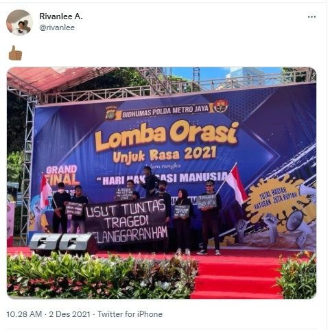 Lomba orasi Polda (twitter.com/rivanlee)