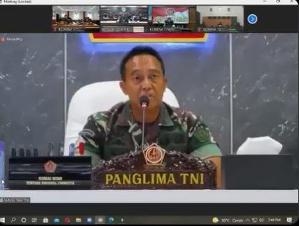 Viral Panglima TNI Andika Perkasa Marah Saat Rapat Zoom. (Twitter/@fadyanova)