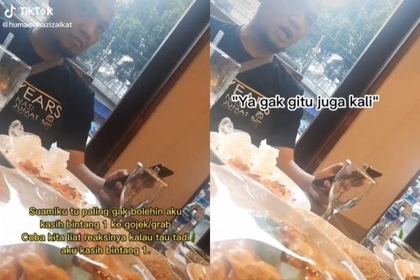 Viral Istri Pamer Beri Bintang 1 Buat Ojol Gegara Hal Sepele. (TikTok)