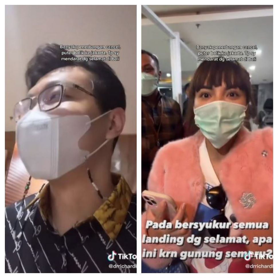 dr. Richard Lee bersama Dinar Candy alami turbulensi saat menuju Bali (TikTok @drrichardlee)