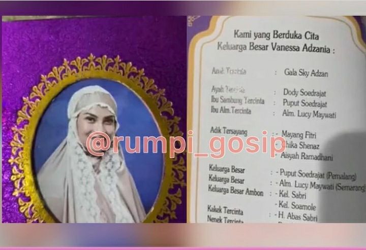 Buku Yasin Vanessa Angel. [Instagram @rumpi_gosip]