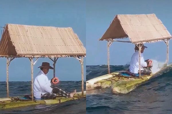 Viral Model Kapal Bapak-bapak Ini Saat Mancing di Laut Bikin Ngeri. (TikTok)