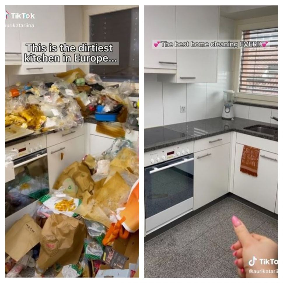 Membersihkan dapur paling kotor di Eropa (TikTok @aurikatariina)