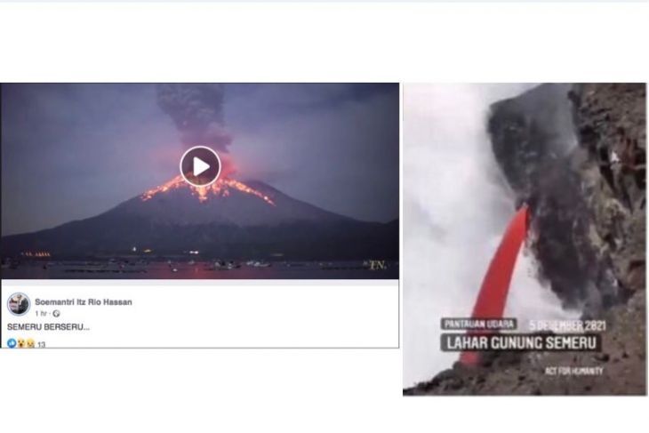 Postingan erupsi Gunung Semeru [ANTARA]