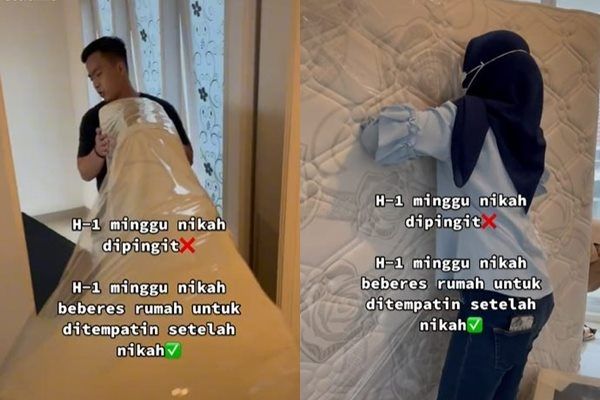 Viral Pasangan Ini Pilih Lakukan Ini di Rumah Baru Ketimbang Dipingit. (TikTok)