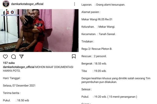 Viral Damkar Terjun Tangani Pria Kesurupan Tuai Pujian. (TikTok)
