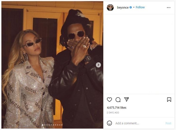 Beyonce Pakai Outfit Rp460 Juta (instagram.com/beyonce)