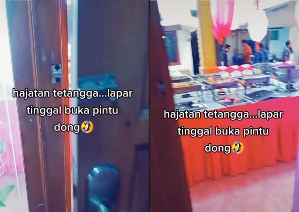 Prasmanan depan rumah (tiktok.com/@aiedaaaaa)