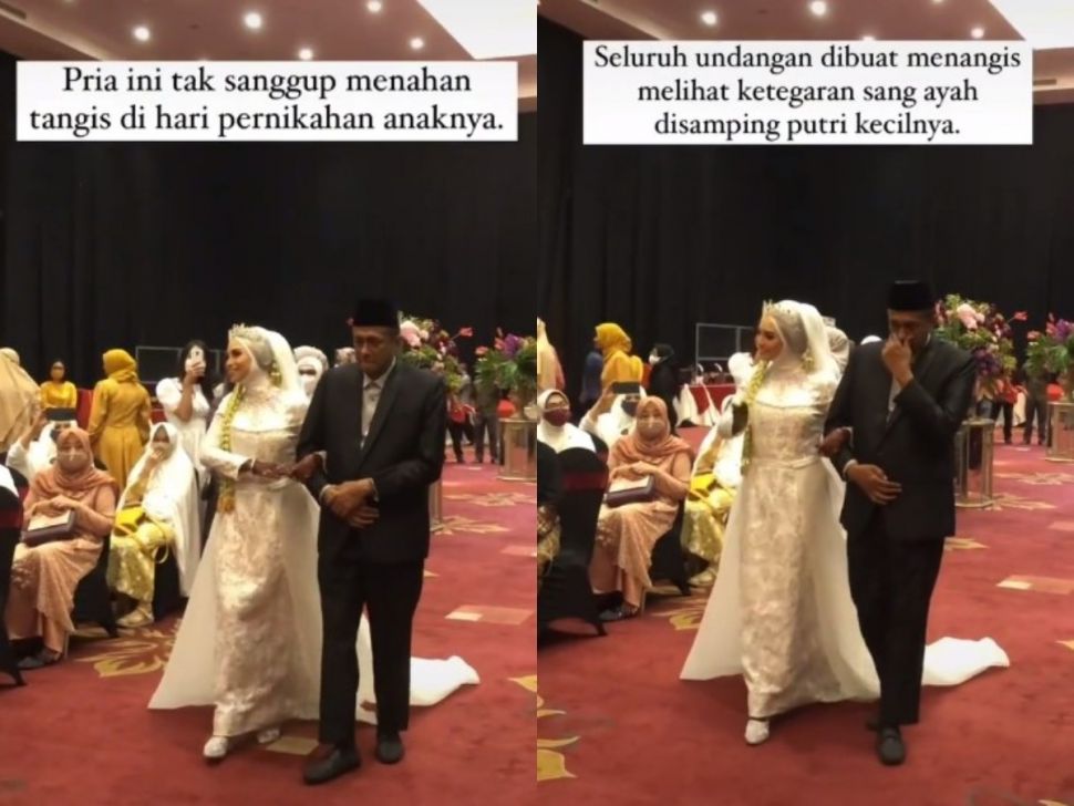 Ayah menangis di pernikahan anak (tiktok.com/@whoamidontevenknow)