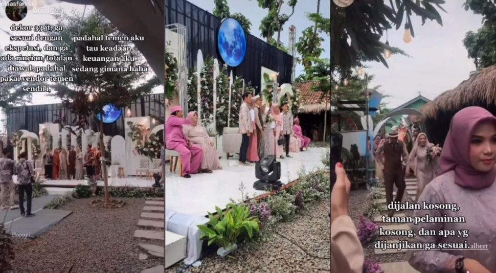 Dekor mengecewakan pengantin (tiktok.com/@delaasfarina)