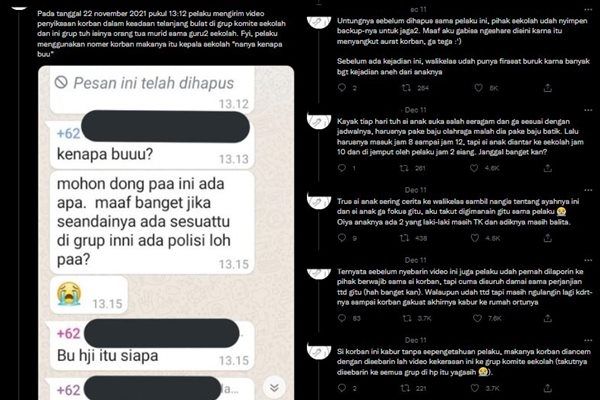 Kronologi Suami Sebar Video Penyiksaan Istri ke Grup Sekolah Anaknya. (Twitter)